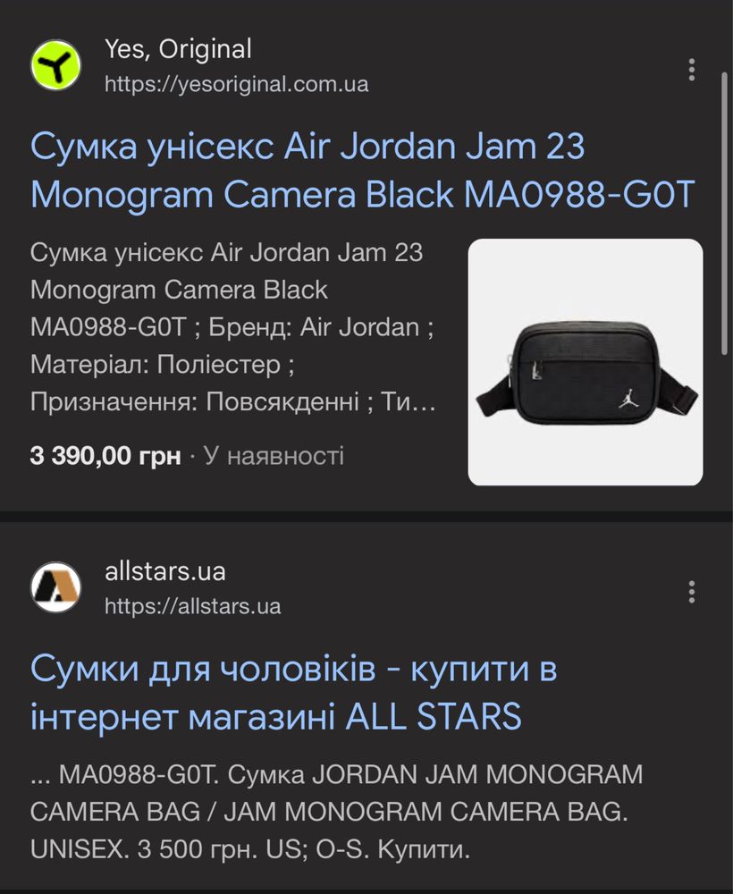 Оригінал. Сумка Jordan Jam Monogram Camera Bag. Месенджер джордан