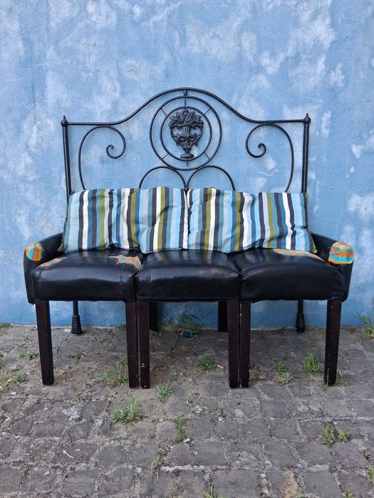 Cabeceira cama antiga de casal 120 L X 124 A em ferro