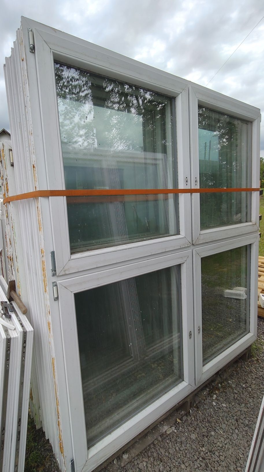 Okno okna PCV białe 114x230, 72x230, 184x206