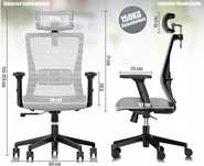 Ergonomiczne krzesło biurowe Regulowane podparcie zagłówek do 150 kg