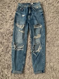 Spodnie jeansowe Bershka 36 dziury boyfriend