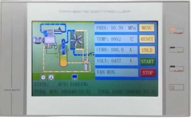 Kompresor śrubowy Sprężarka 100L 2,2kW 280L/min 230V Panel sterowania
