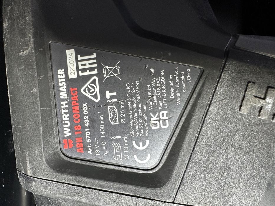Акумуляторний перфоратор Wurth ABH 18 COMPACT