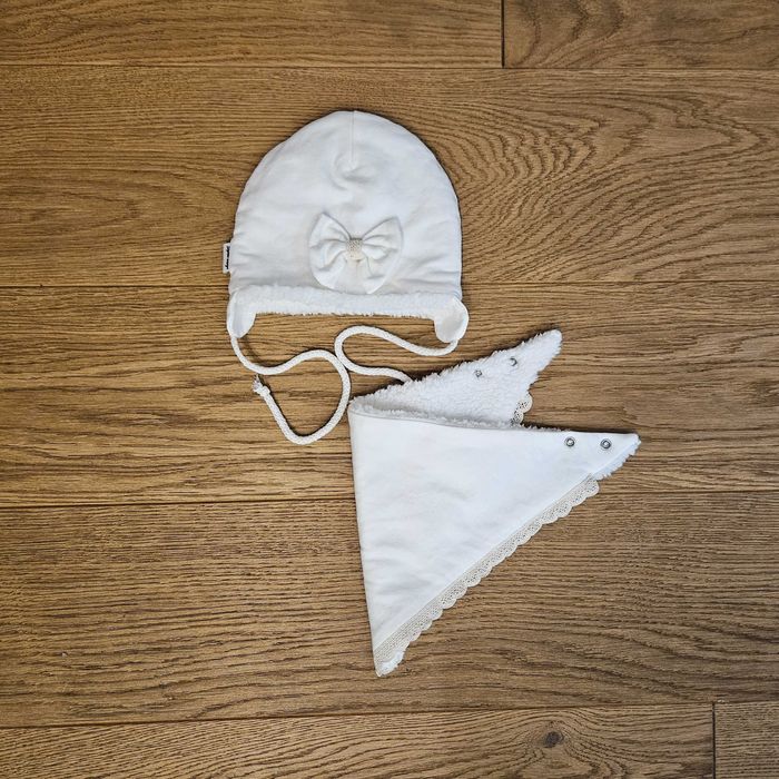 Kombinezon zimowy na chrzest z czapką i chustą Sophie Design