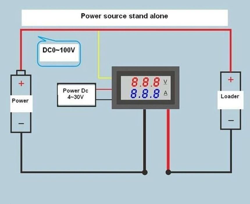 Voltímetro Amperímetro Digital DC 100V / 10A