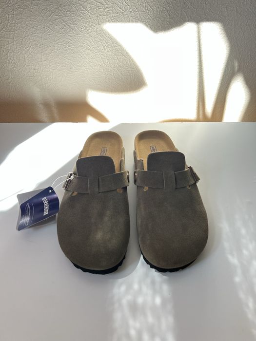 Birkenstock Boston коричневі, 37 розмір (замшеві шльопанці)