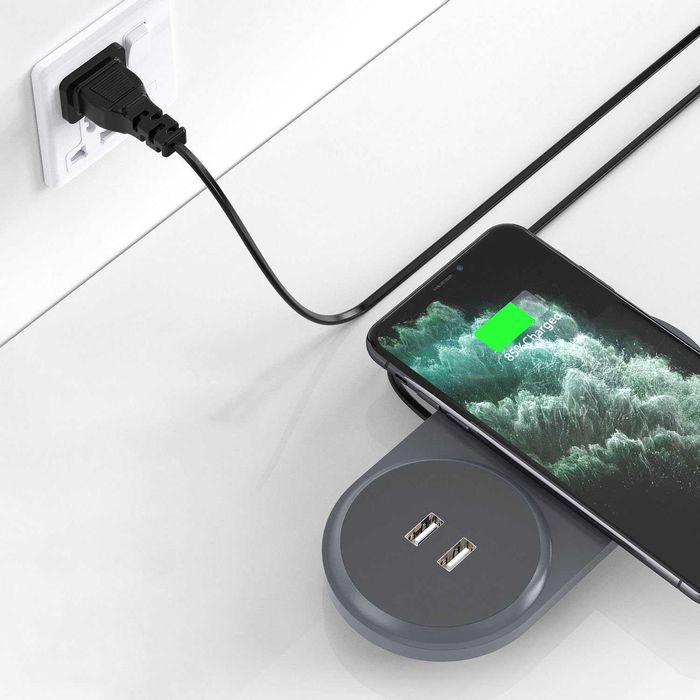 Szybka Ładowarka  Indukcyjna  BEZPRZEWODOWA QI 26W + 2 USB