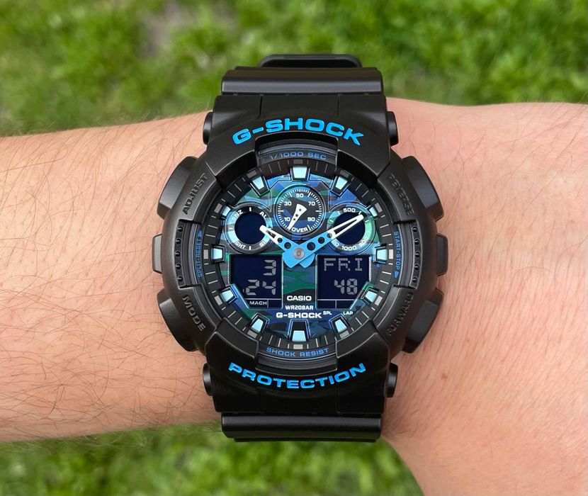 Годинник чоловічий Casio G-Shock GA-100CB-1A новий оригінал камуфляж