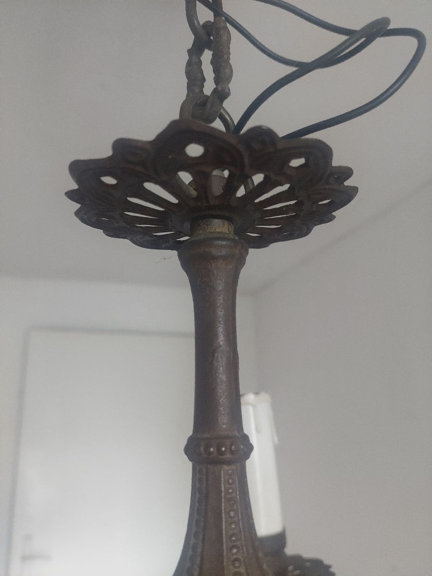 Mosiężna lampa trójramienna