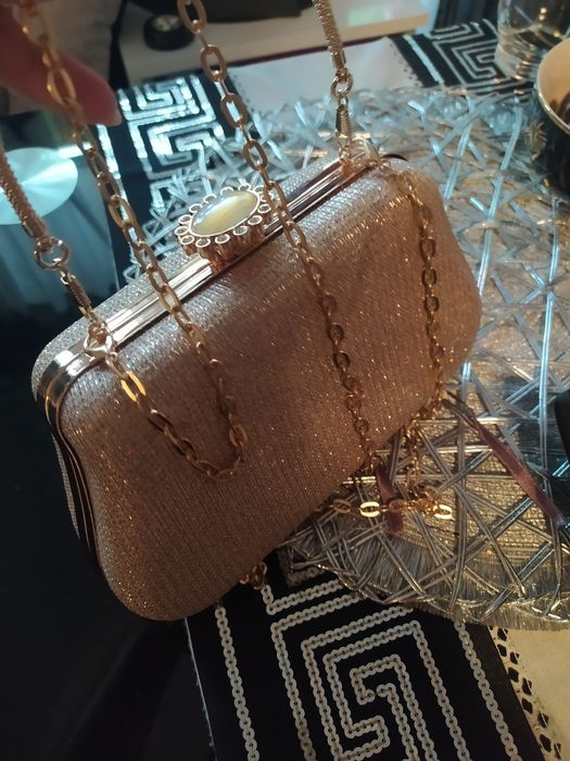 Torebka złota wizytowa