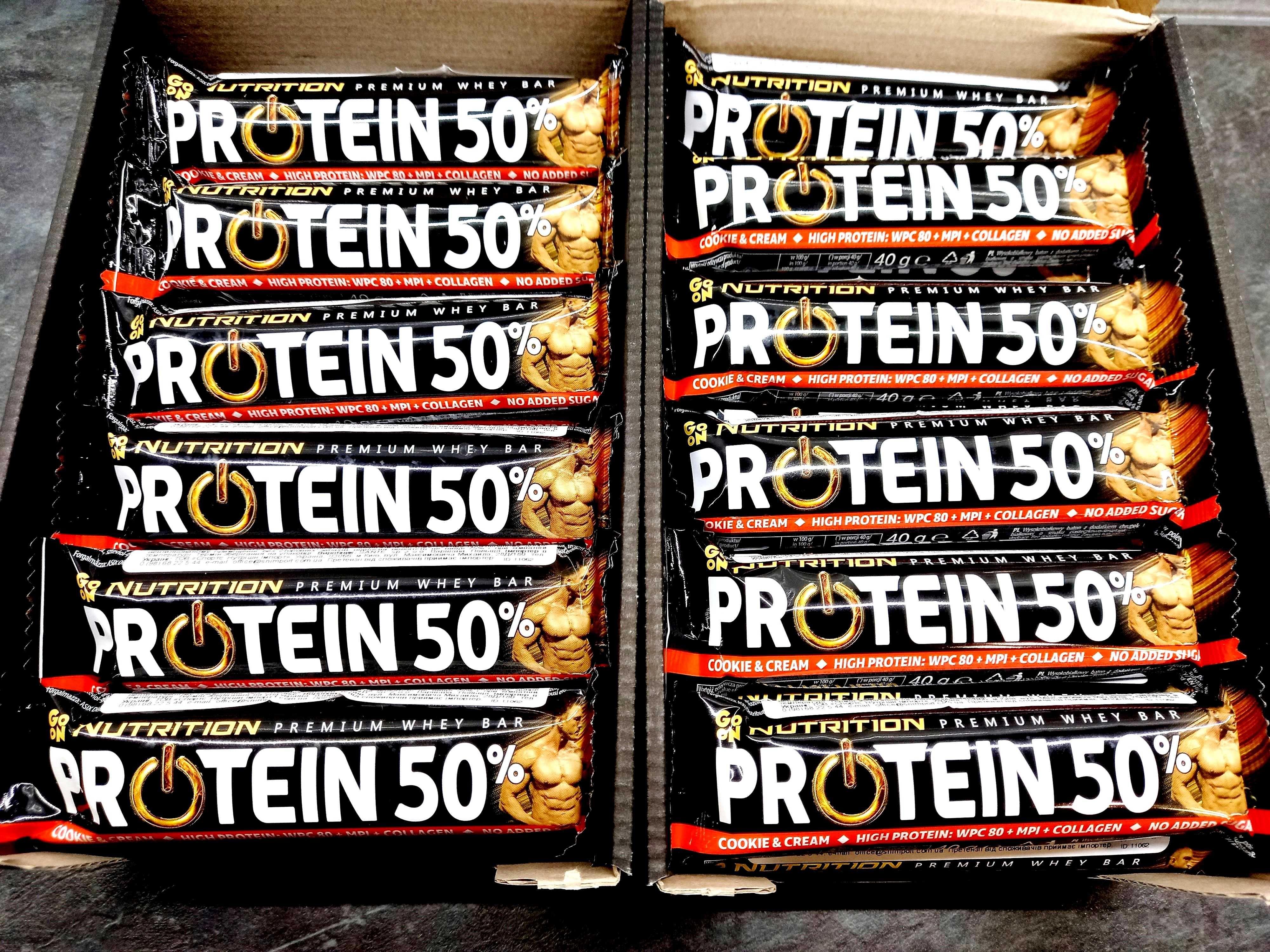 Go On, Protein Bar 50% (40г), протеиновые батончики