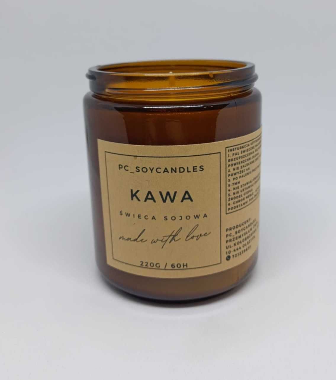 Świeca Sojowa Zapachowa Kawa 250ml 60h