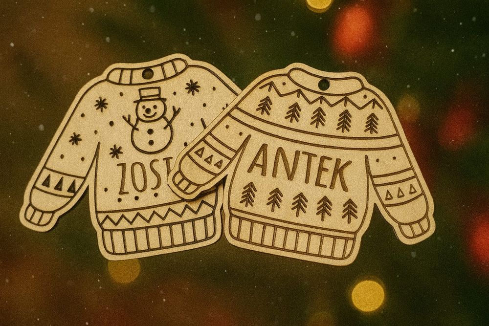 śświąteczne, personalizowane zawieszki, bombki sweterki. 2 rozmiary