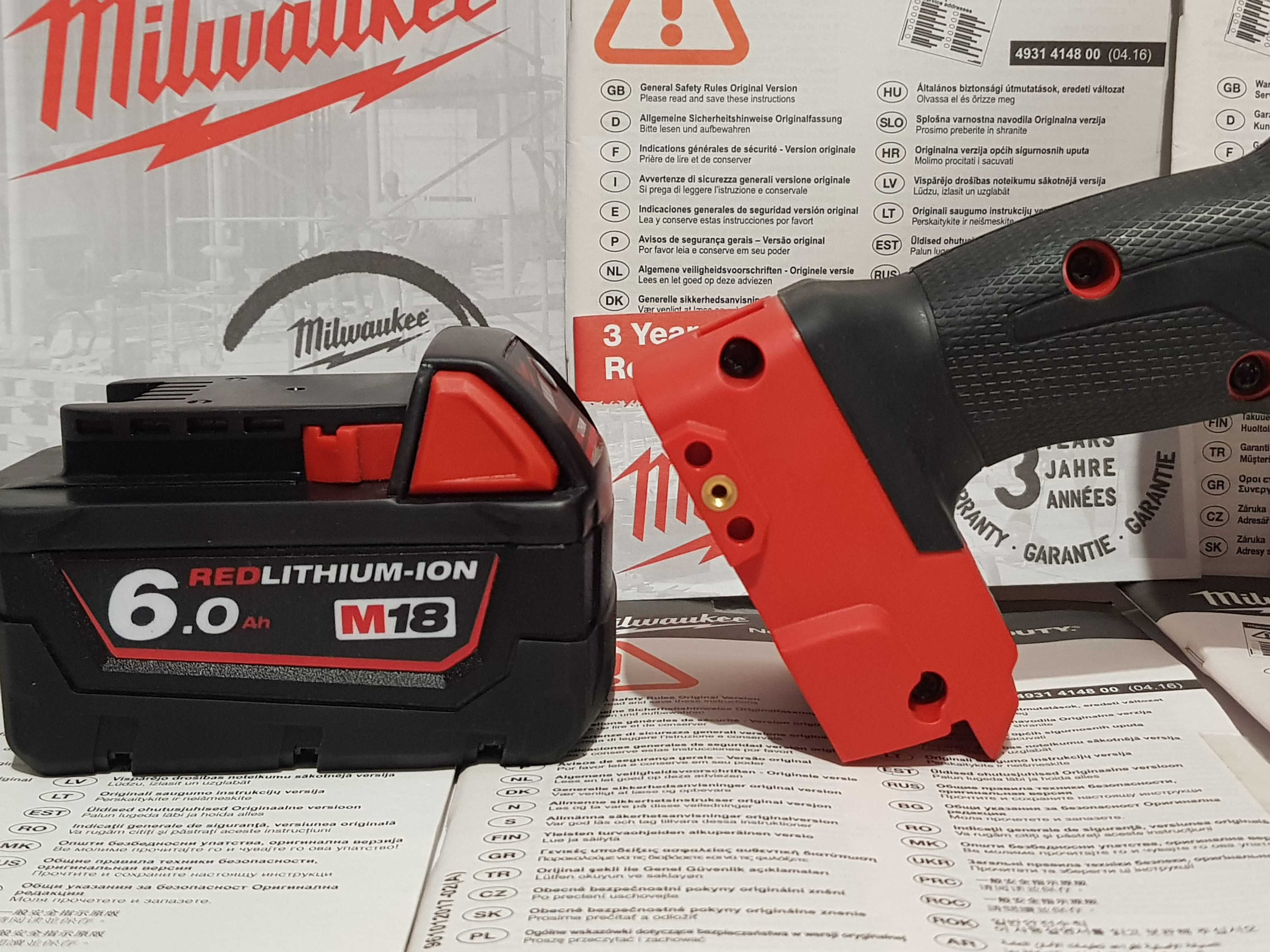 Komplet zestaw klucz MILWAUKEE M18 FHIWF 12 +bateria 18v 6Ah NOWY