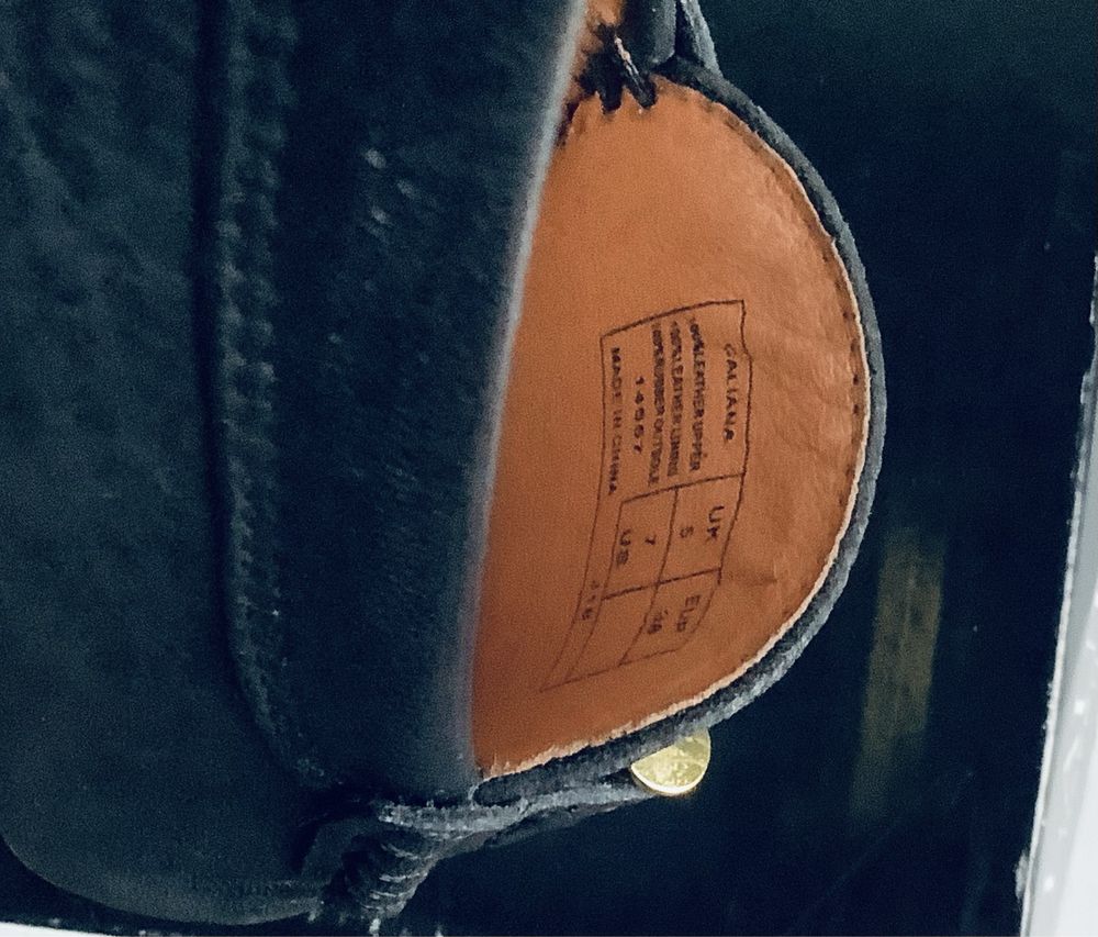 Mokasyny Ralph Lauren granatowa, zlote logo, skora, 38