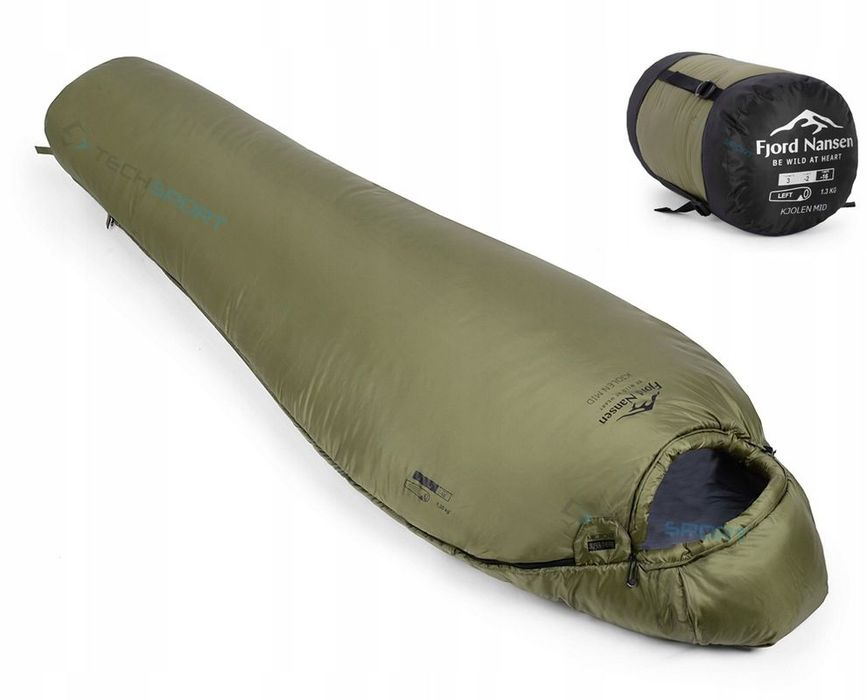 Fjord Nansen Spiwór Kjolen Mid | Oliwkowy | Do -16st | 1,3kg | Prawy