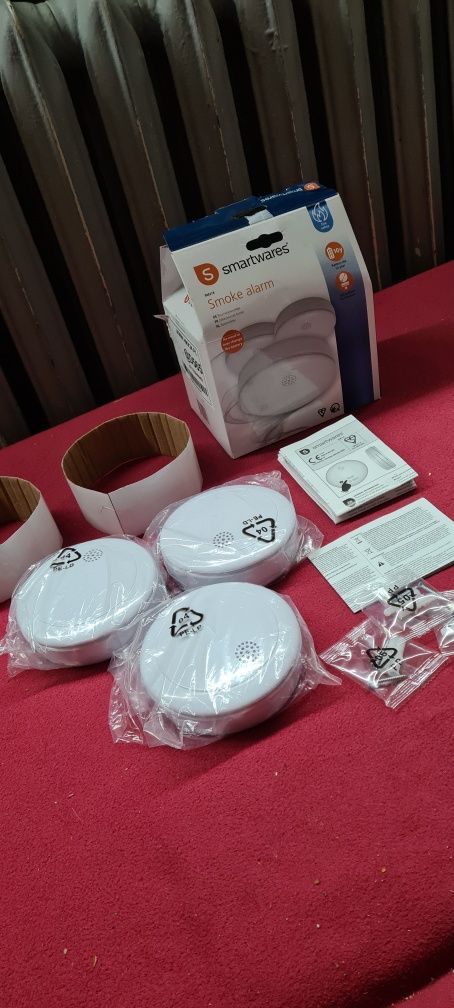 Nowa cena ! Zestaw Czujniki Dymu Czadu Smartwares z Alarmem kpl 3szt