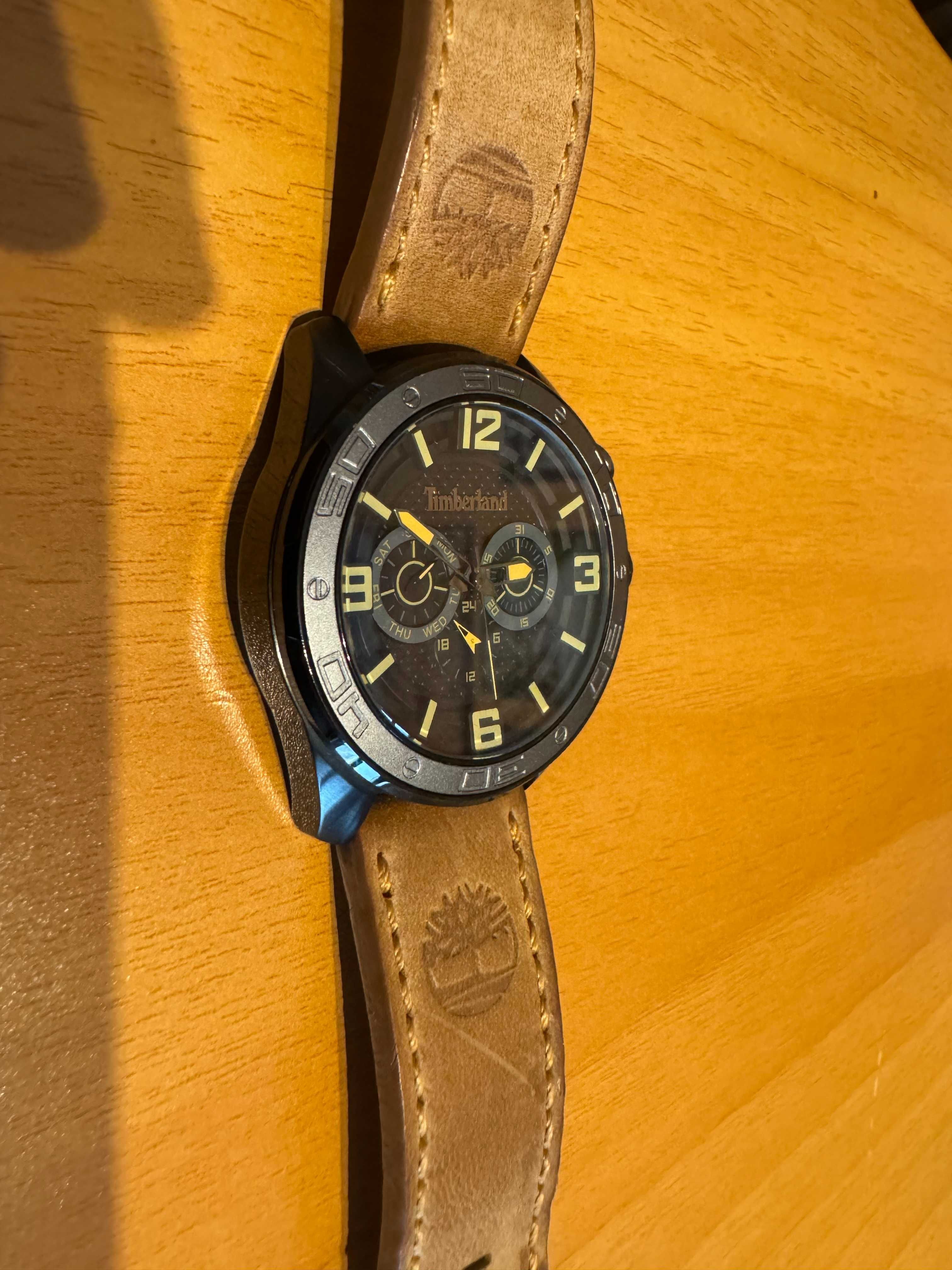 Relógio original Timberland cronógrafo, bracelete pele, ótimo estado