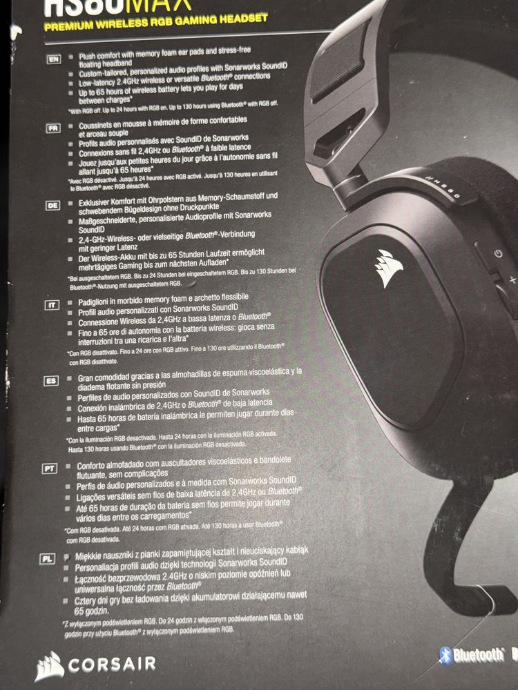 Corsair Hs80 Max Wireless rgb Gaming Headset
