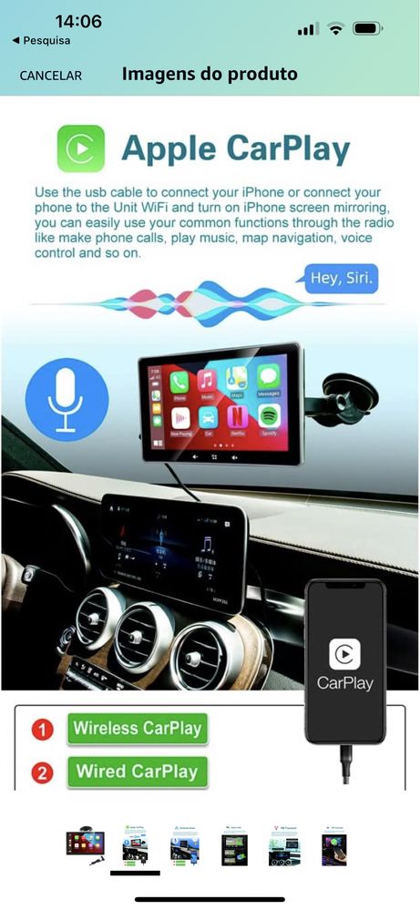 Consola Apple CarPlay/Android Auto