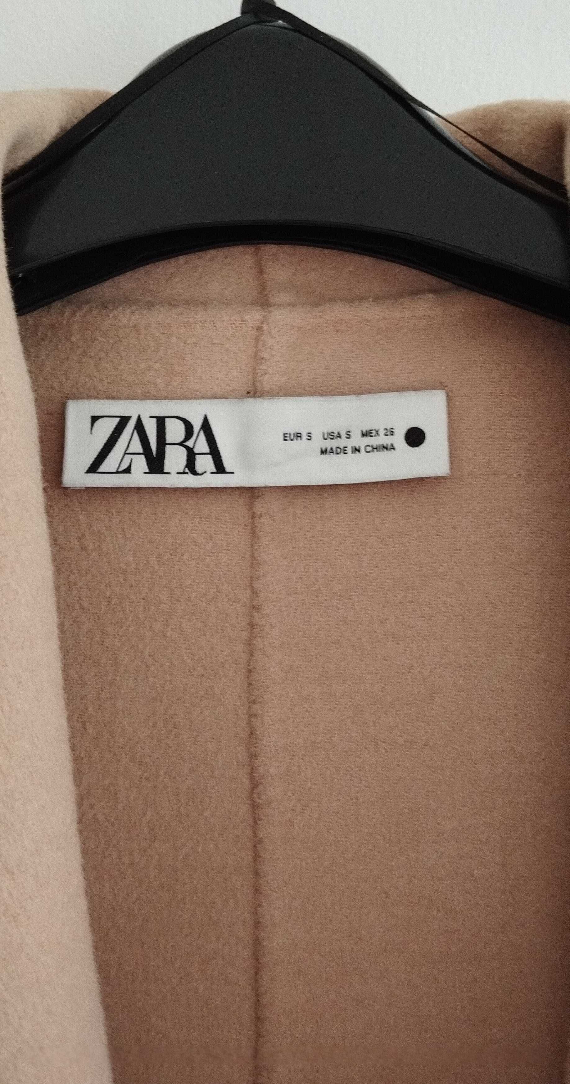 ZARA płaszcz damski oversize wełna szlafrokowy S