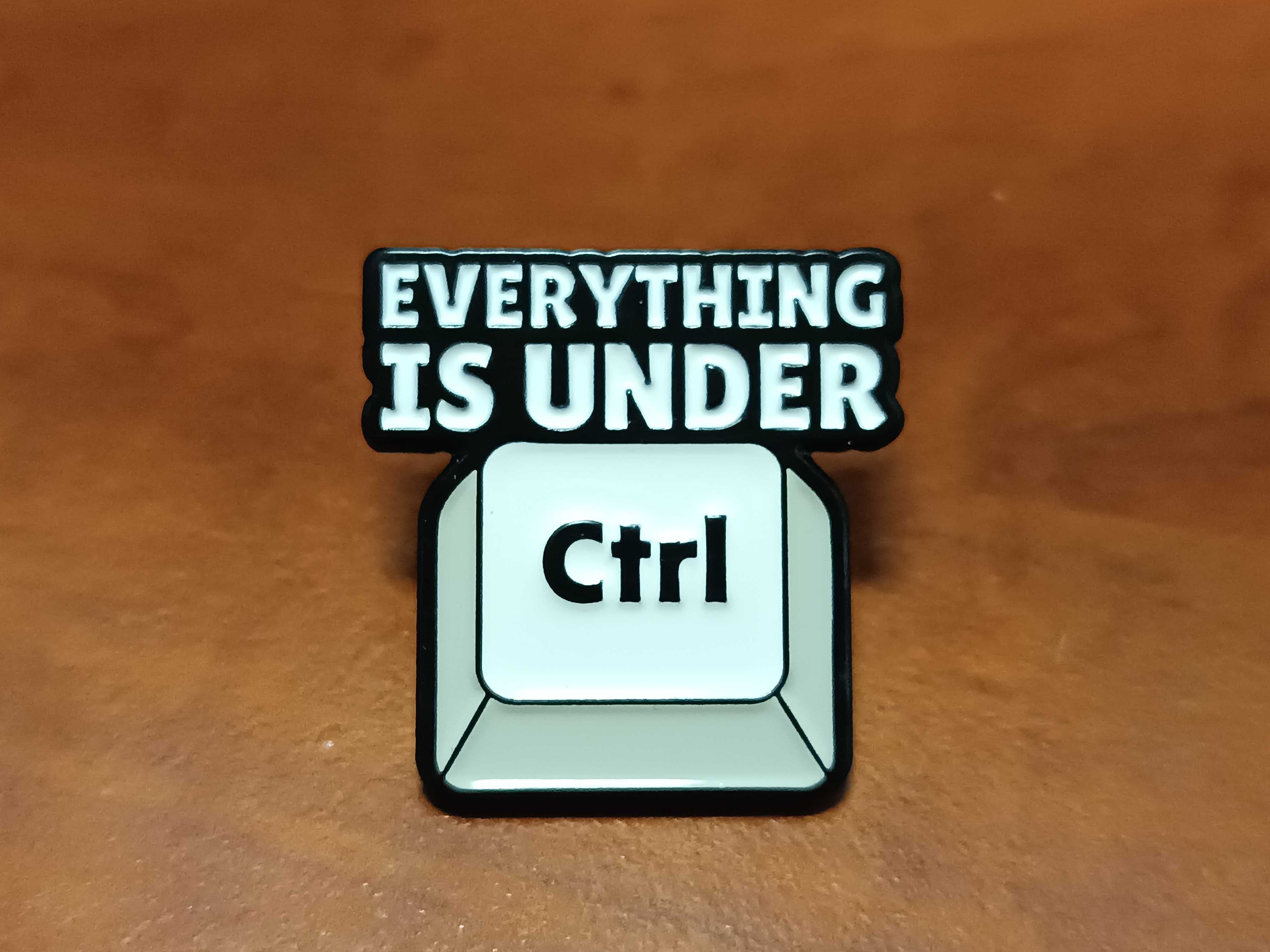 Przypinka, pin, do plecaka, na ubrania Everything is under Ctrl