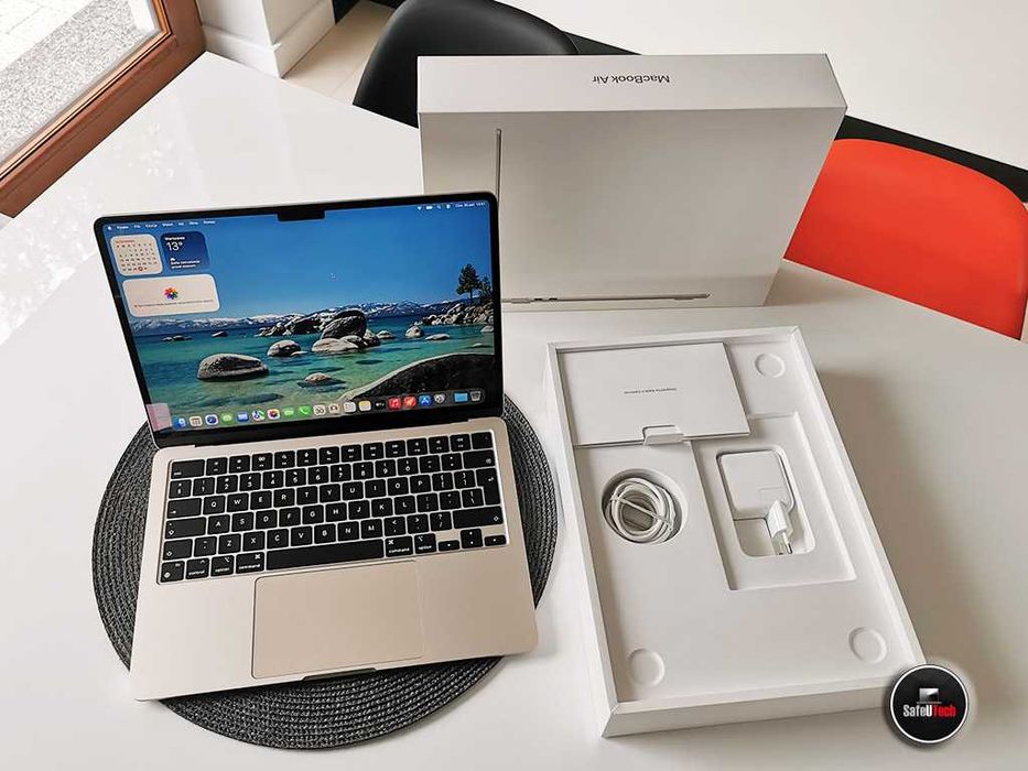 JAK NOWY MacBook Air 13 M2 16 GB 256SSD Starlight Bat. 100% GW 09.2026