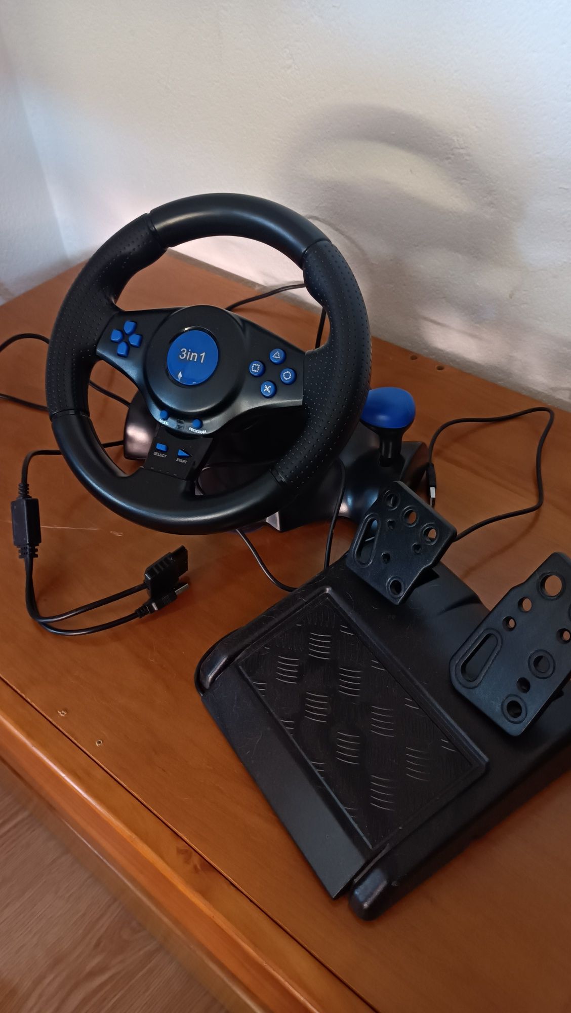 Volante e Pedais para PS2/PS3/PC