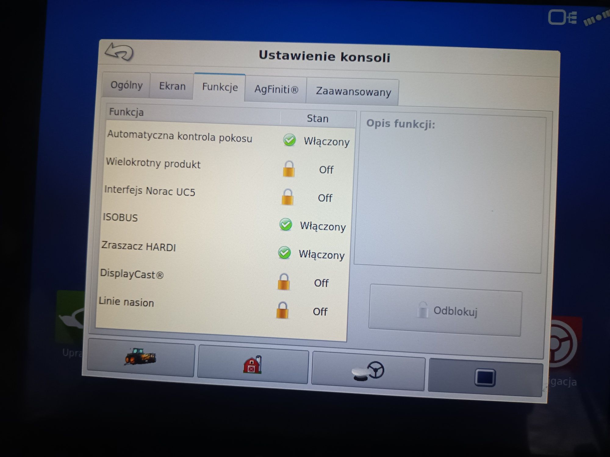 Nawigacja rolnicza AG leader, panel Incommand 1200, antena gps 6000