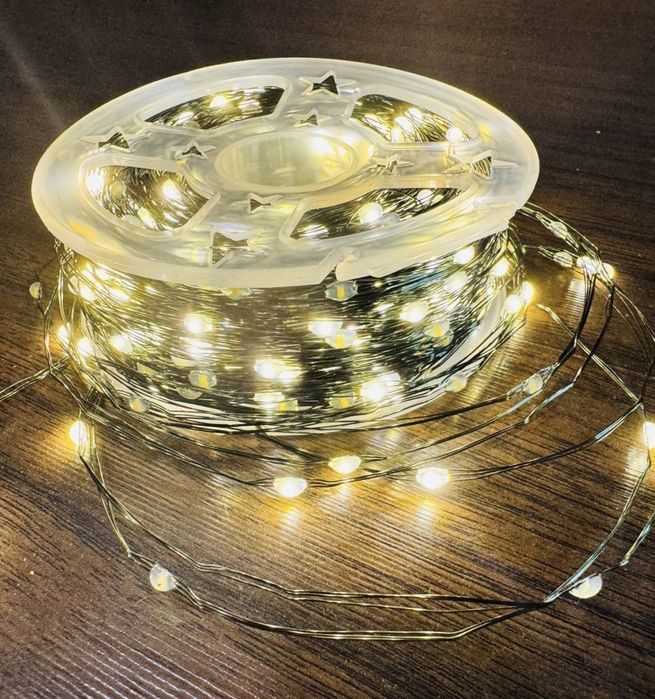 Гирлянда Капля Росы 100 м тепло-белый свет ( премиум качество)