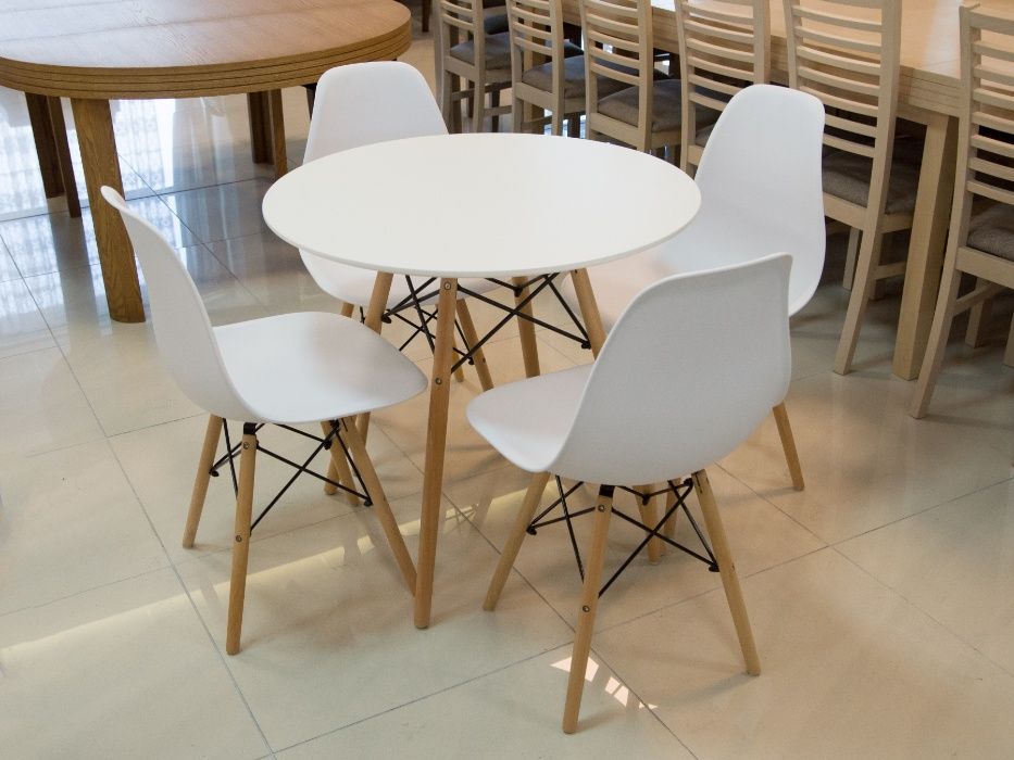 Stół OSLO 80 + 4 Krzesła YORK DSW SKANDYNAWSKIE kuchnia salon jadalnia