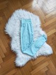 Legginsy treningowe do ćwiczeń turkusowe wysoki stan xl