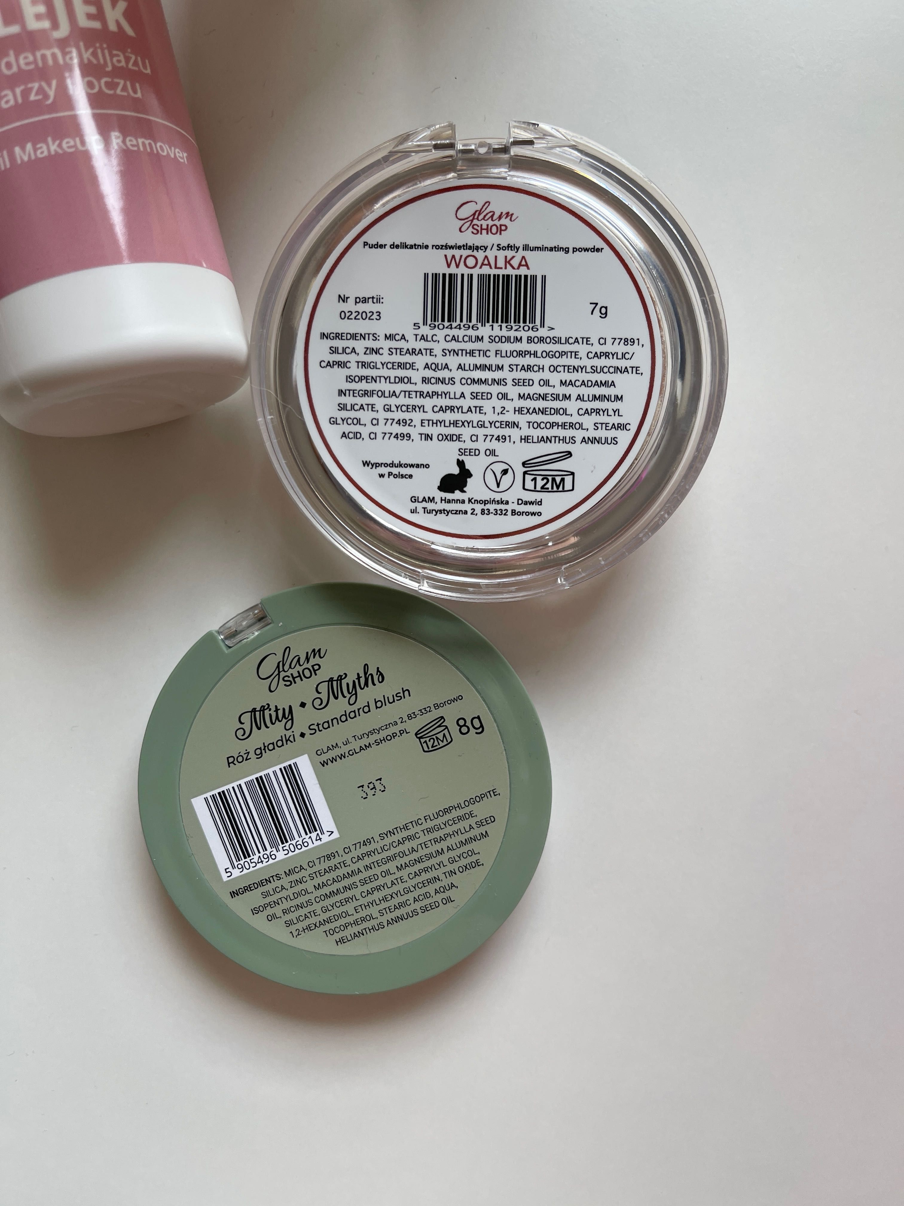 Glam shop ZESTAW podkład olejek do demakijażu GLAM 4 skin róż woalka