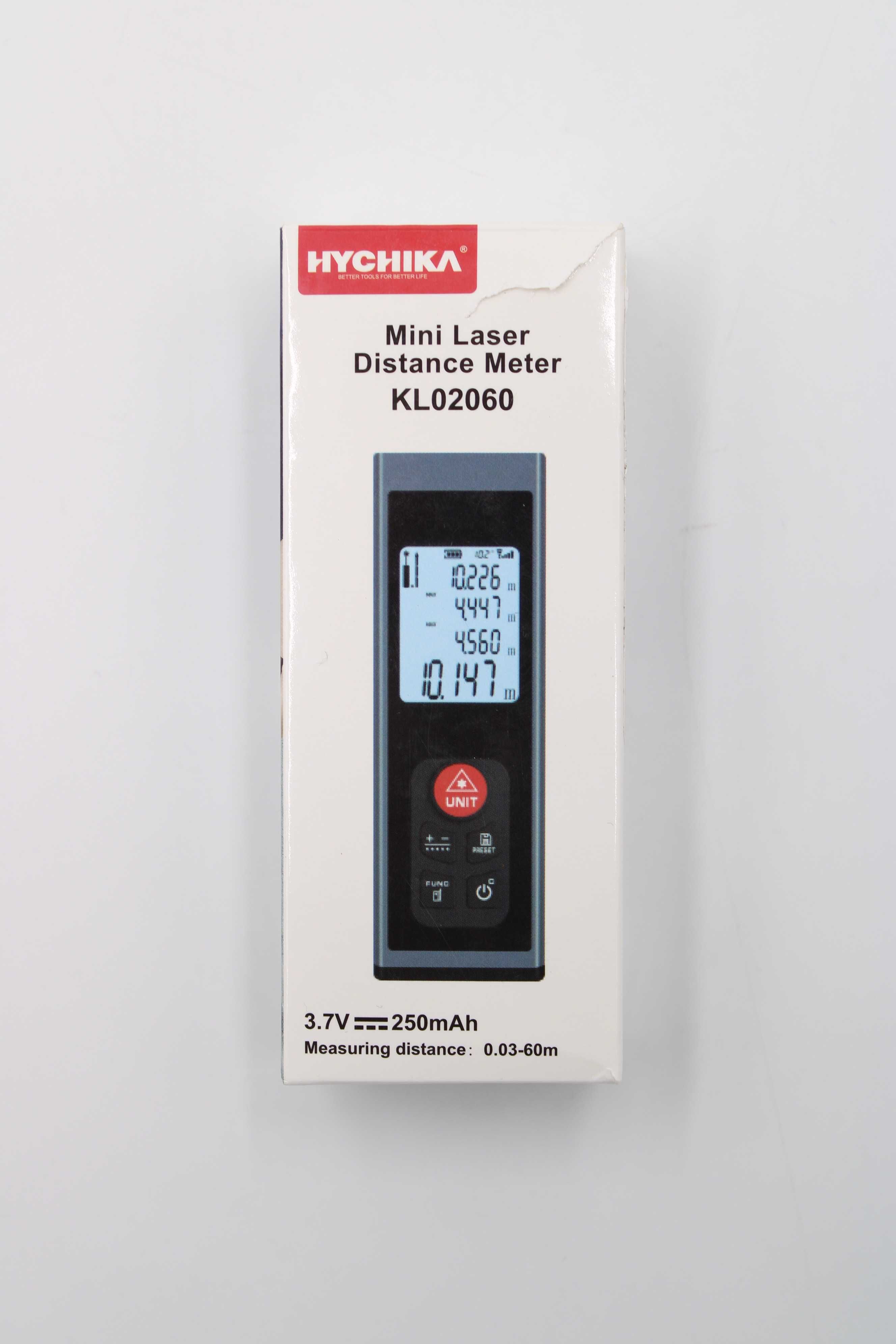 HYCHIKA Dalmierz laserowy 60m Gniazdo Typ C Wiele trybów pomiaru Szary