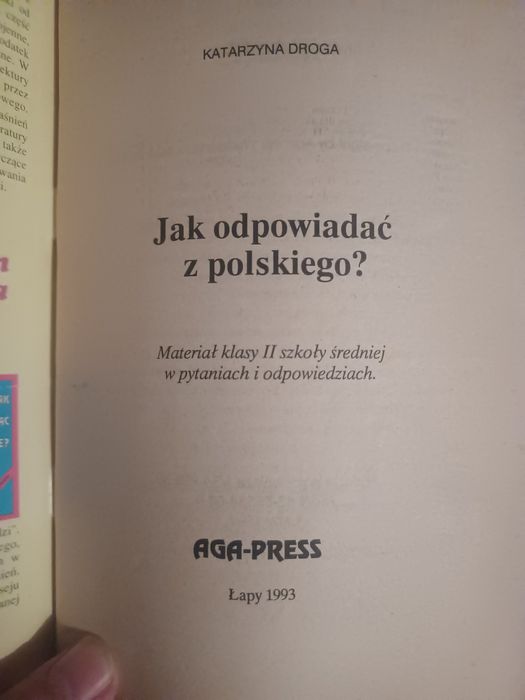 Jak odpowiadać z języka polskiego. Katarzyna Droga 2s
