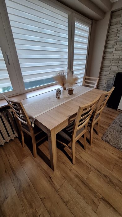 Zestaw stół dąb sonoma z 4 krzesłami