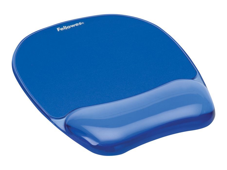 podkładka pod mysz fellowes z podparciem nadgarstka crystal, niebieska