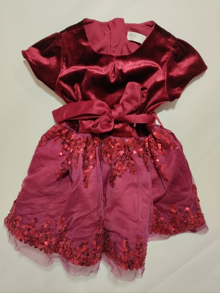 Czerwona sukienka 86 na roczek balowa dla dziewczynki