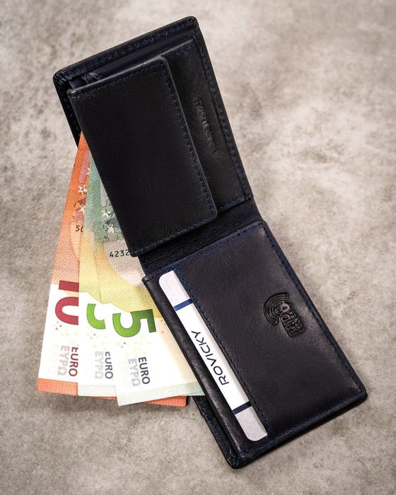 mały, skórzany portfel męski bez zapięcia - buffalo wild