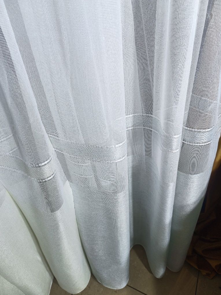 Firanki z metra GŁADKA+ BEŻ wys 280 cm  WYPRZEDAZ