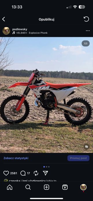 KTM SX 250 z 2024 stan idealny