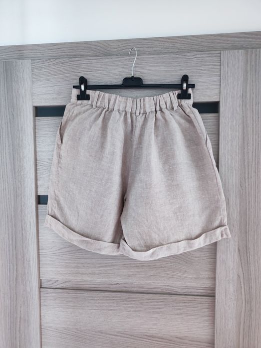 Bermudy spodenki lniane L