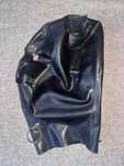 804/ Teatr Przebranie maska S latex lateks 0.4mm czarna z rogami