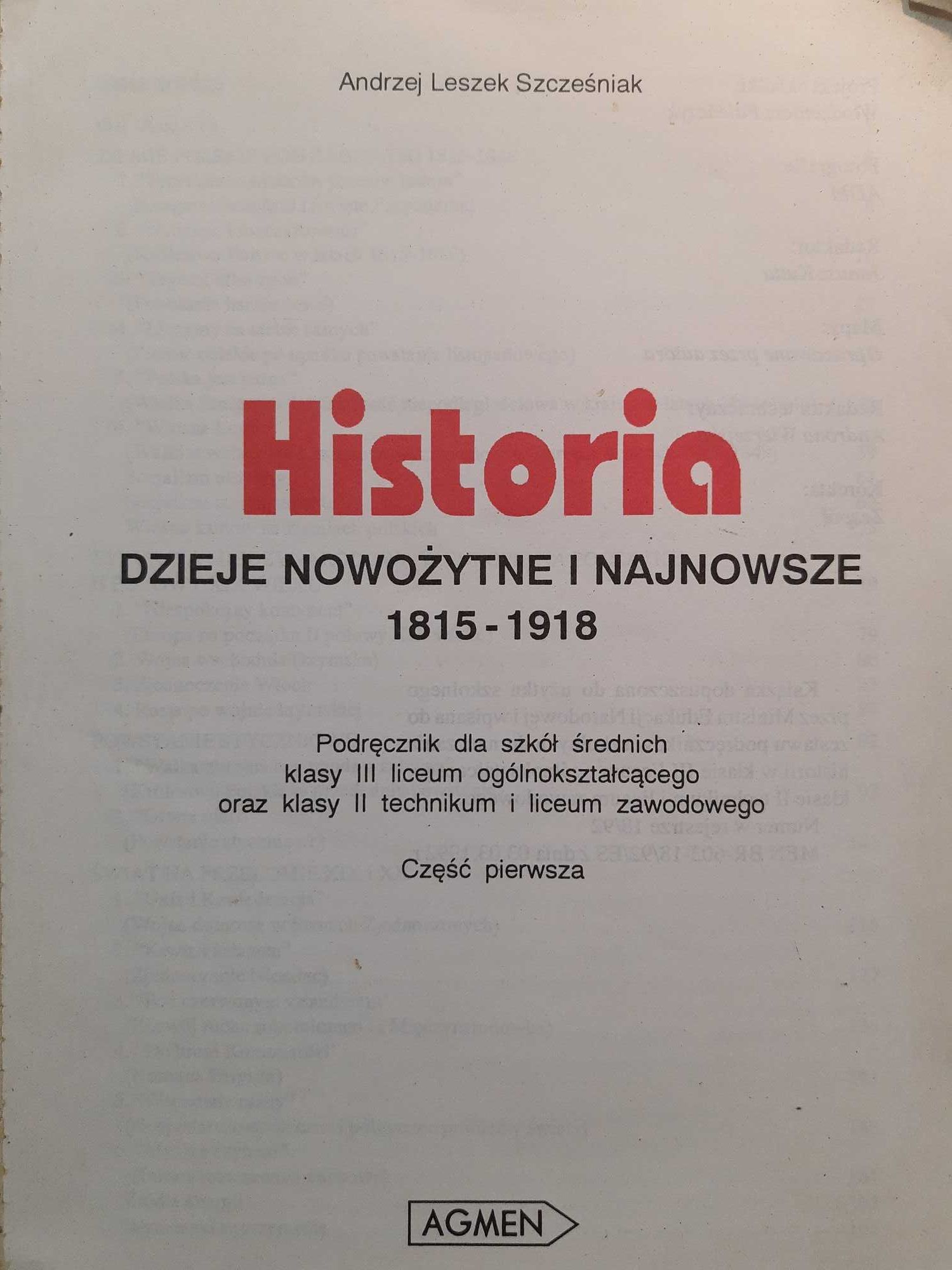 Historia - II Technikum i liceum zawodowe