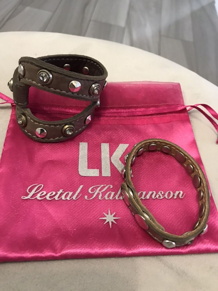 Leetal Kalmanson 2 bransoletki skórzane oryginalne woreczek