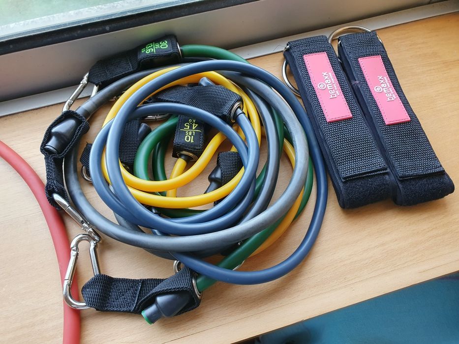 Conjunto de elásticos de musculação da Bemaxx..
