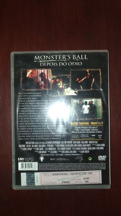 Dvd monster's  ball depois do ódio