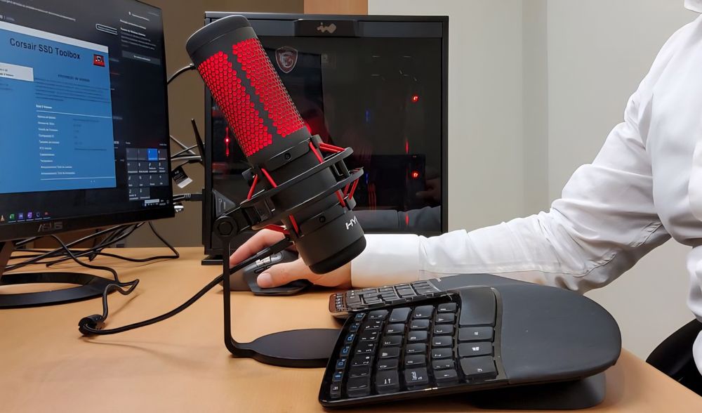 Microfone HyperX QuadCast Gaming (vermelho)