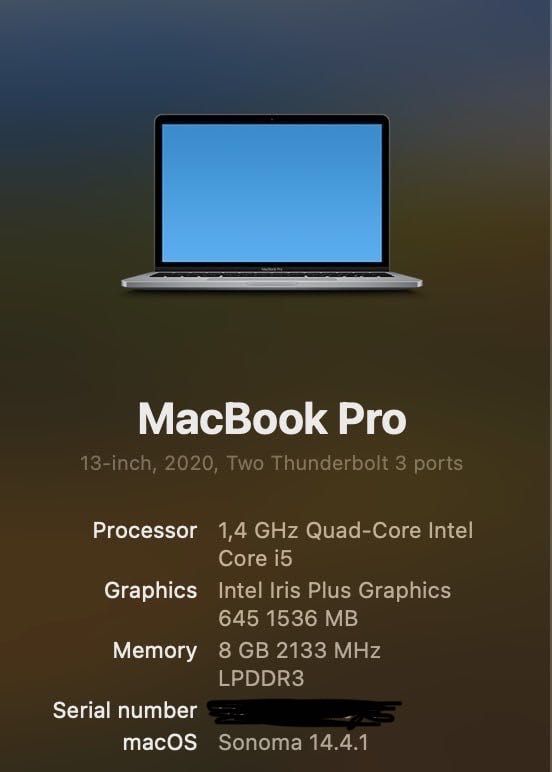 Macbook pro 2020