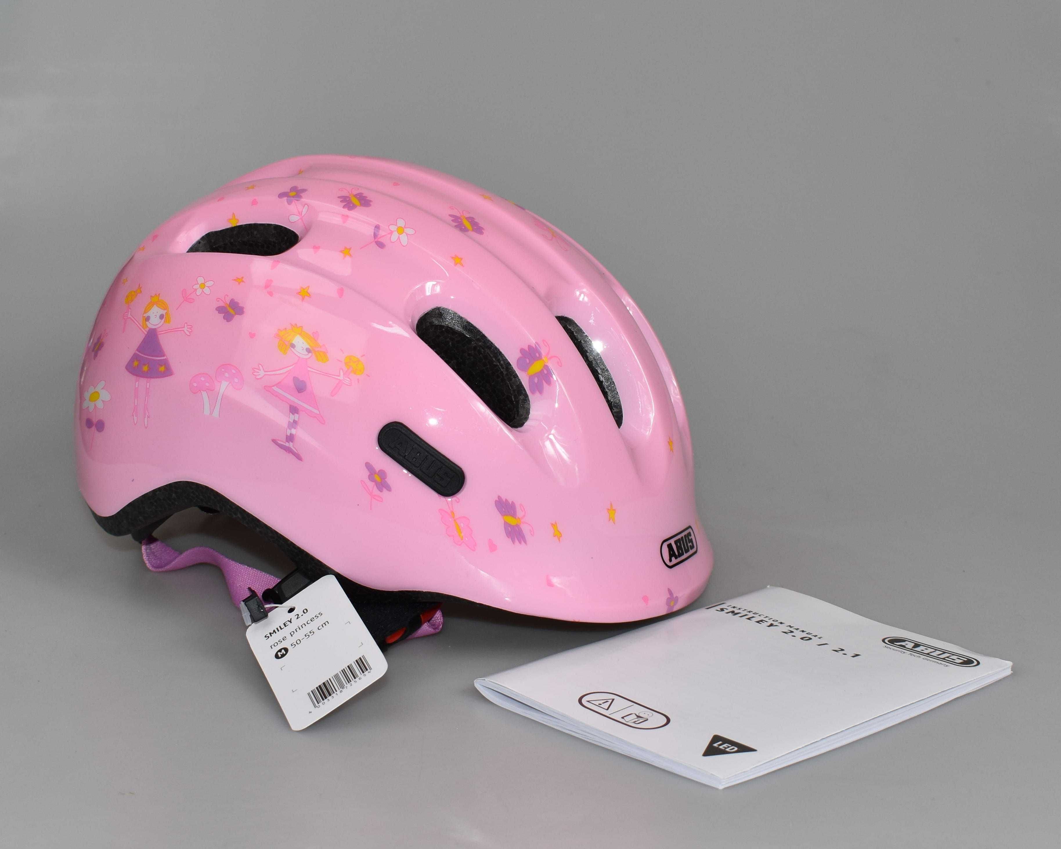 Kask rowerowy dziecięcy Abus Smiley 2.0 Rose Princess M 50-55cm